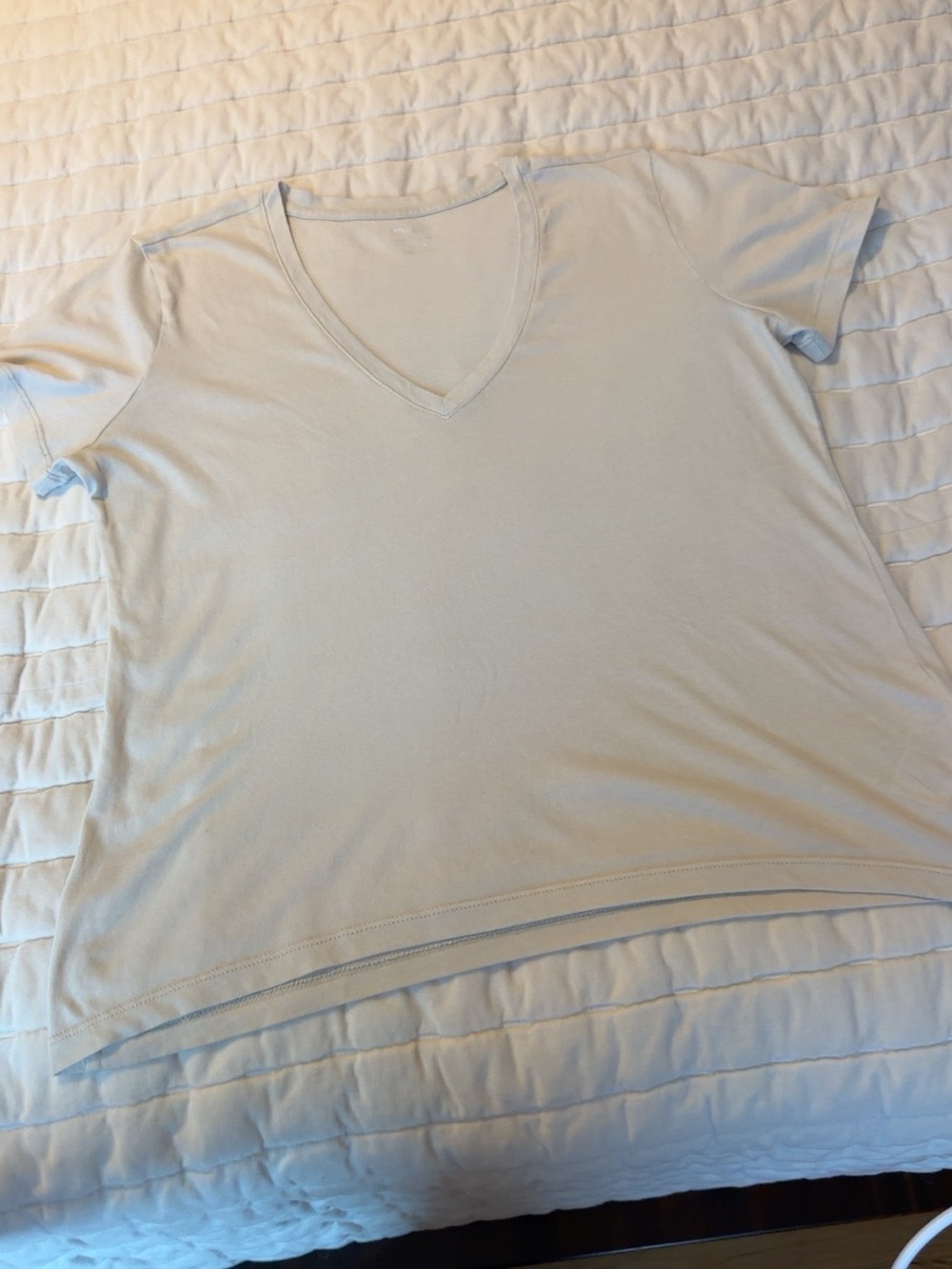 Madewell Women’s Softfade Cotton V-Neck T-Shirt Size Medium Beige